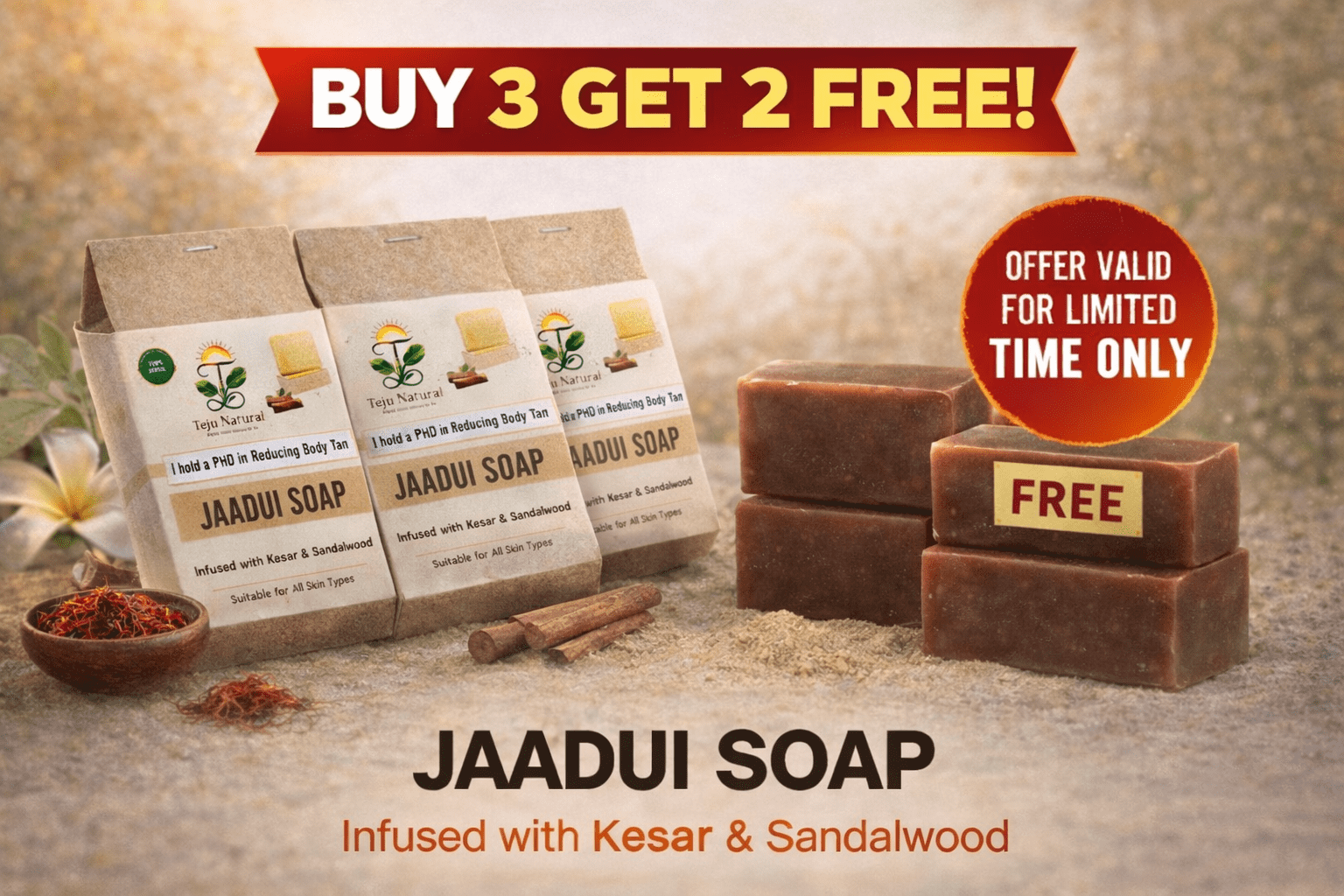 JAADUI SOAP – Pack of 3 | BUY 3 GET 2 FREE - Image 2