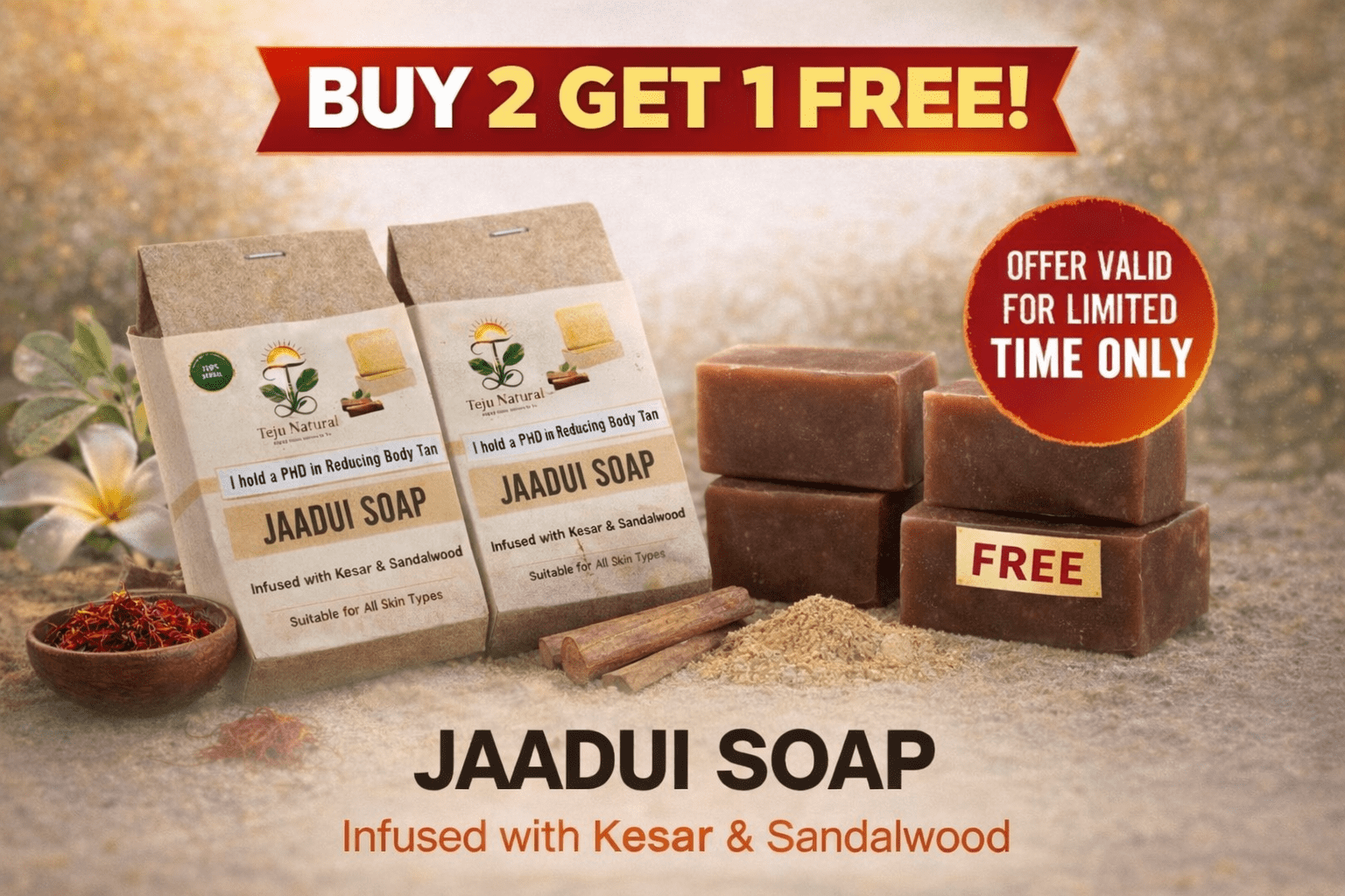 JAADUI SOAP – 2 Pack Offer (BUY 2 GET 1 FREE) - Image 2